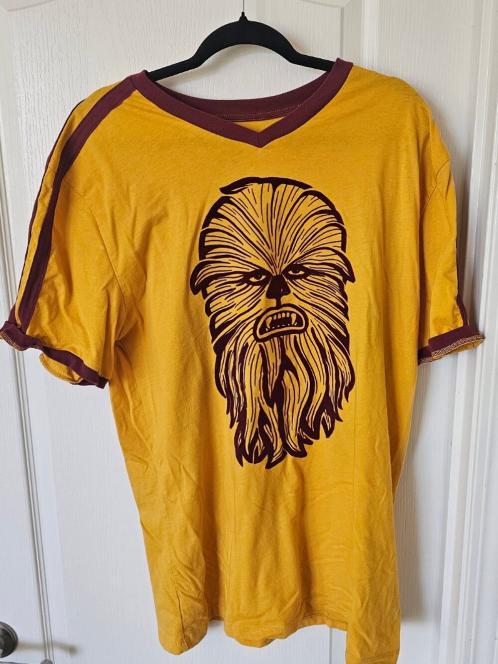 Star Wars Chewbacca Unisex Yellow T-Shirt w/Maroon trim | Size: XXL | FifthSun